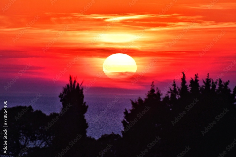 sunset in the mountains