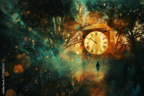 As the clock ticks away, the world around you begins to fade into a blur, abstract illustration of time photo