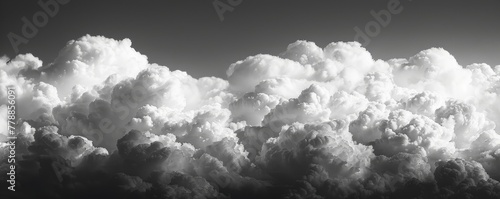 Majestic cumulus cloudscape in monochrome