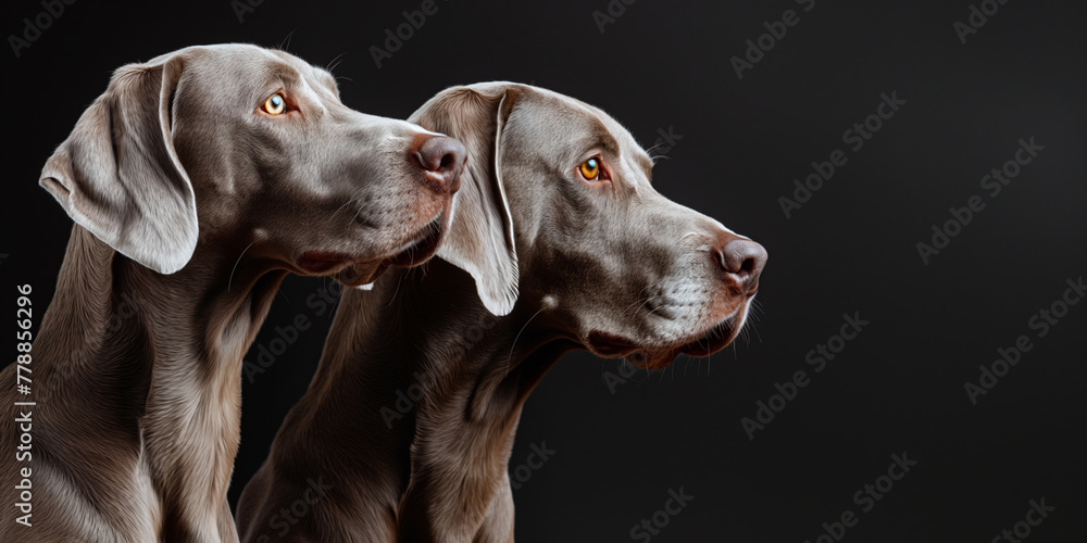 Studio portrait of a weimaraners Studio portrait of a weimaraners