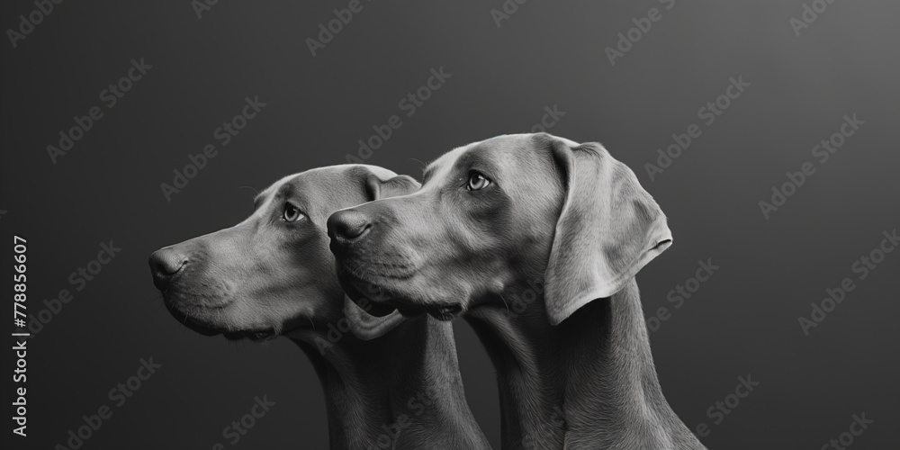 Studio portrait of a weimaraners Studio portrait of a weimaraners