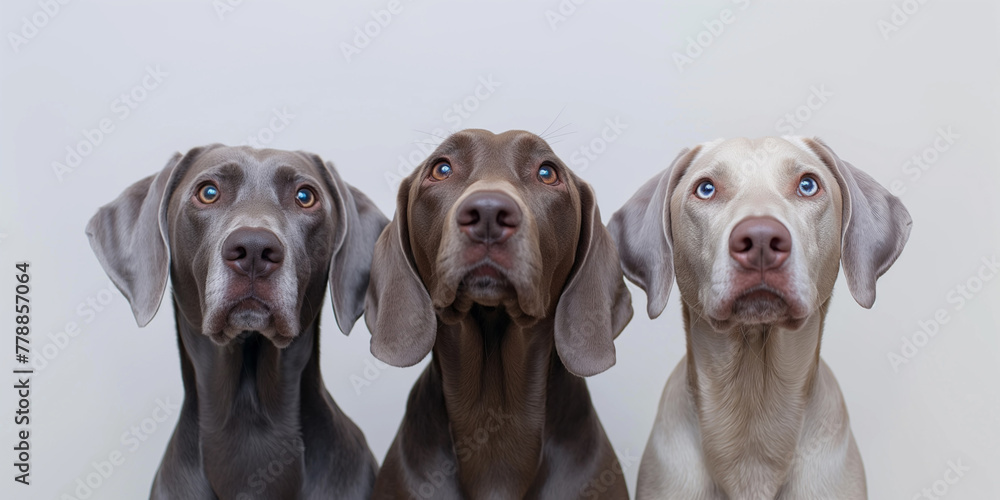 Studio portrait of a weimaraners Studio portrait of a weimaraners