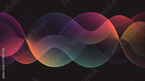 Abstract Colorful Wave Patterns on a Dark Background photo