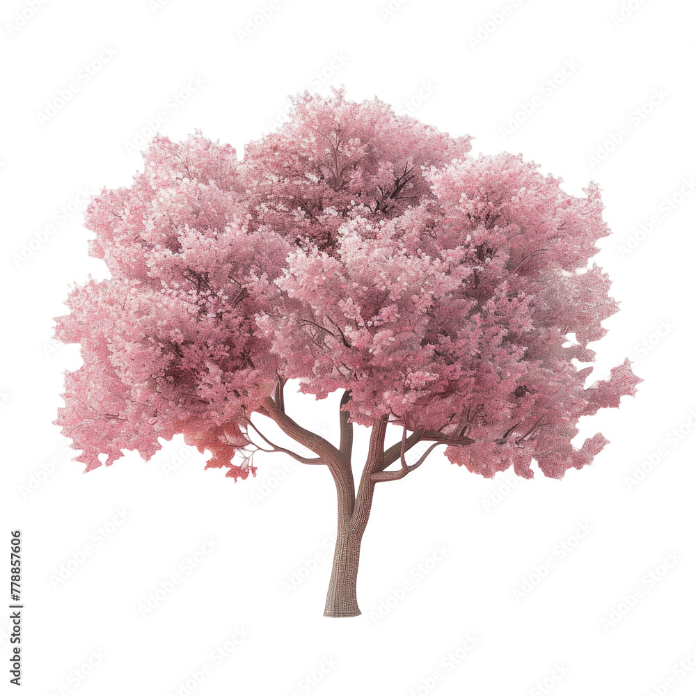 Fototapeta premium A tree with pink blossoms against a transparent Background