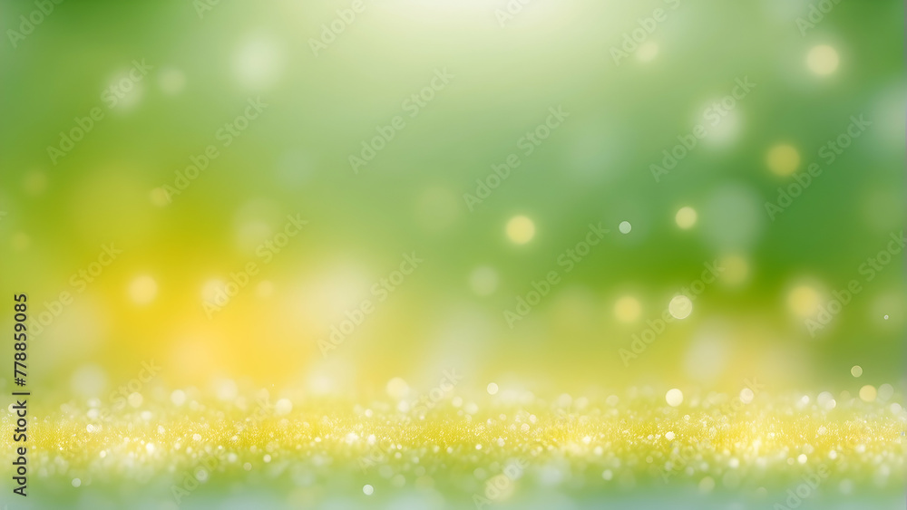 A vibrant green meadow under the calming spring sun, the sparkling bokeh creates an energetic yet peaceful ambiance A vibrant green meadow under the calming spring sun, the sparkling bokeh creates an energetic yet peaceful ambiance