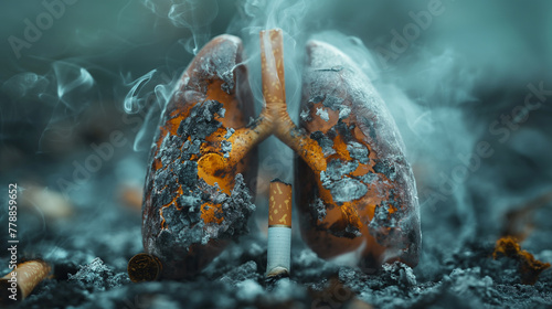  World No Tobacco Day Concept, anti smoking, and no smoking, lungs health care © Katrin_Primak