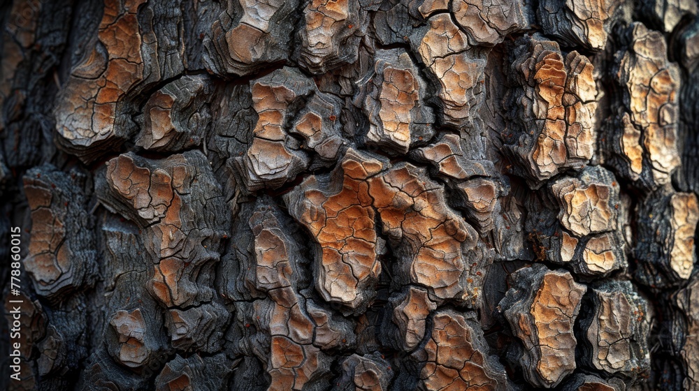 Rugged pine tree bark texture close-up Rugged pine tree bark texture close-up