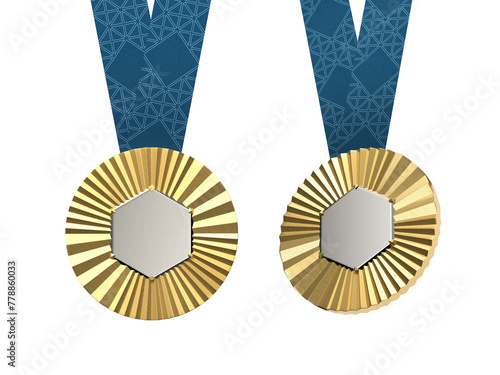 Olympics games medal on isolated background. 3D render