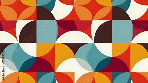 Retro Artistic Background Design: Geometric Shapes Infused with Vintage Vibes, Hand Edited Generative AI