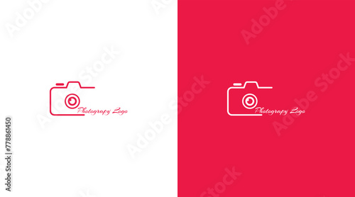 Camera icon Photography Typography Signature Photographer Minimalist Logo Vector EPS File