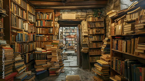 An old bookstore filled with antique books
