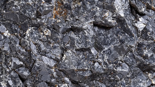 Detailed texture of natural dark gray stone surface