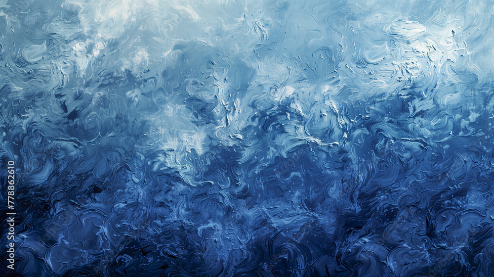 Abstract blue water painting texture background with visible brush strokes and swirling patterns in shades of blue and white. Copy space for text. Abstract blue water painting texture background with visible brush strokes and swirling patterns in shades of blue and white. Copy space for text.