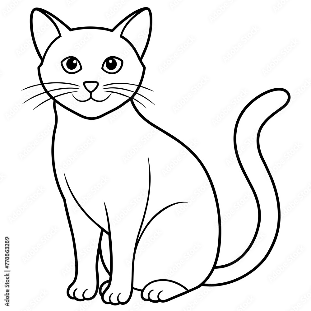 cat vector illustration with line art. cat vector illustration with line art.