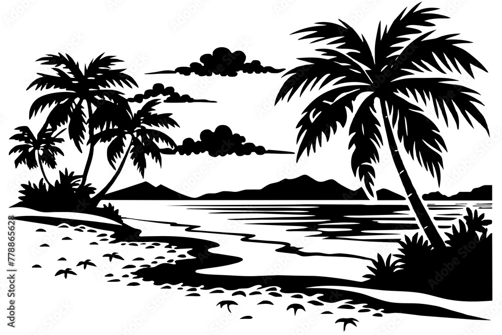 summer-beach-vector-silhouette--vector-illustration