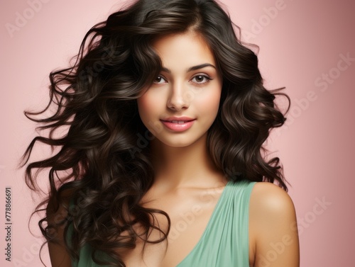 Beautiful Young Woman With Long Dark Hair