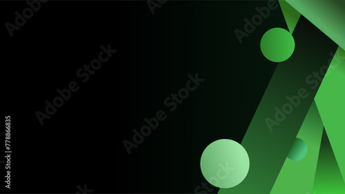 Simple dull green ribbon geometric strips over black background