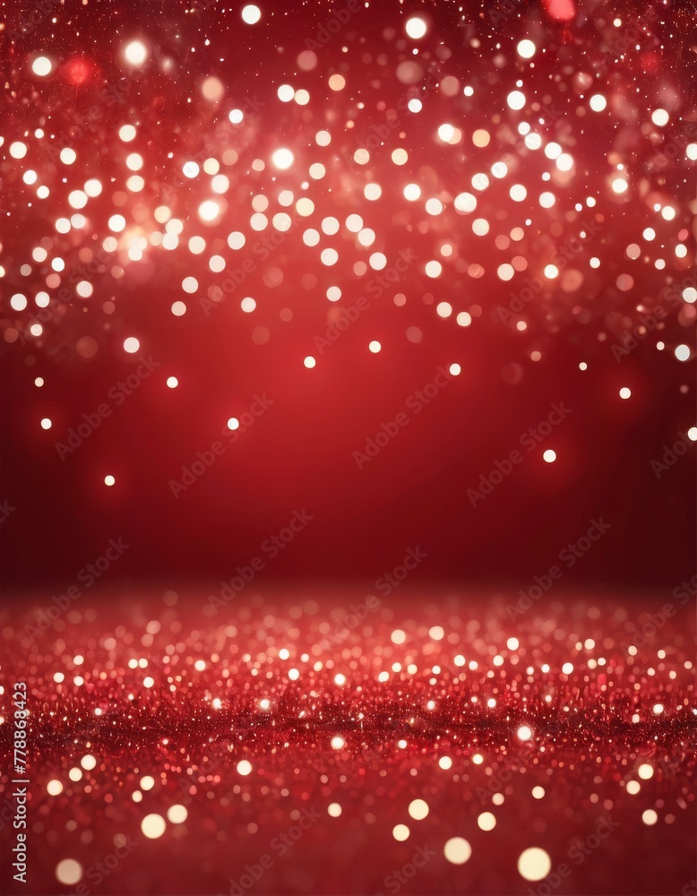 A mesmerizing backdrop with a gradient of red to dark hues filled with sparkling bokeh effects, perfect for celebrations or themed backgrounds in design.
