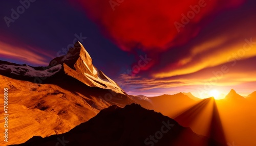 Majestic Matterhorn: Sunrise Splendor over Valais, Switzerland