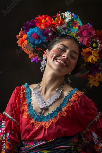 Dancing girl in Mexican traditional clothing  © ryanbagoez