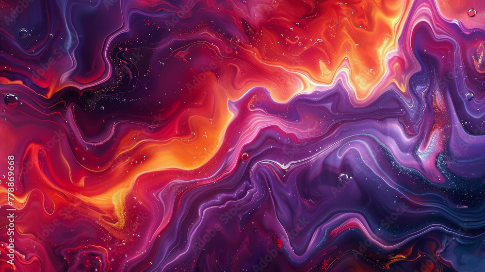 custom made wallpaper toronto digitalVivid Abstract Liquid Waves in Fiery Red and Purple Hues