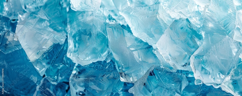Fototapeta premium Crystal clear ice textures panorama