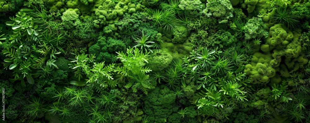 Lush green wall foliage texture