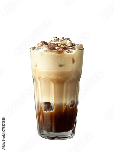 Iced milk Coffee on a white background isolated PNG