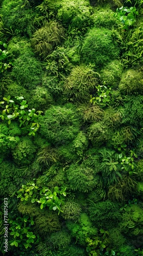 Lush green vertical garden texture