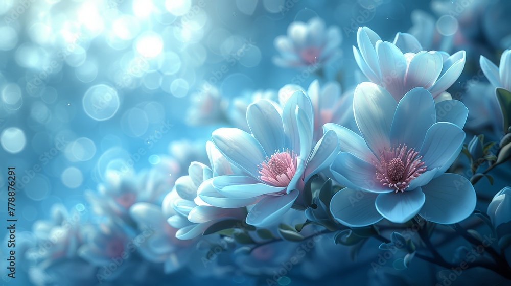 A close-up of a bouquet on a twig with fuzzy sunlight behind A close-up of a bouquet on a twig with fuzzy sunlight behind