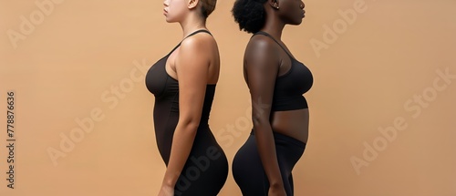 A minimalist design emphasizing the contrast between fat and thin bodies photo