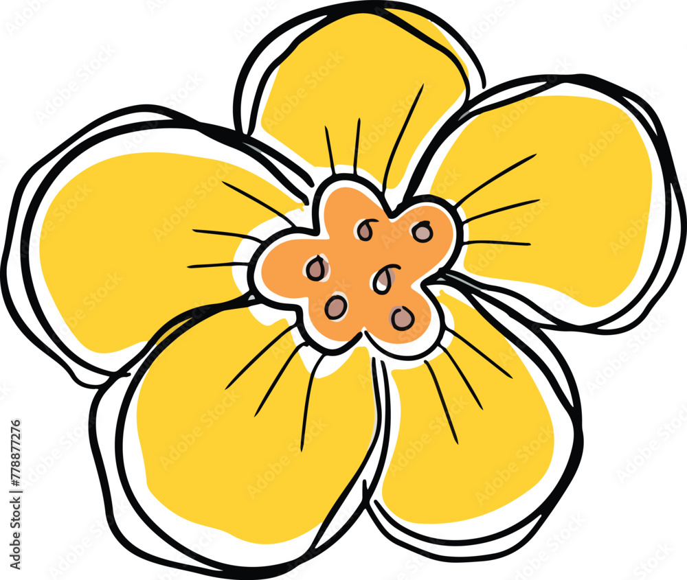 A Logo Hand Drawn Outline Squiggle Design Of a Wildflower Flower Icon Wildflower or Flower A Logo Hand Drawn Outline Squiggle Design Of a Wildflower Flower Icon Wildflower or Flower
