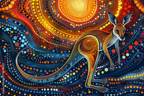 Nachempfundene Kunst der Aborigines Australiens