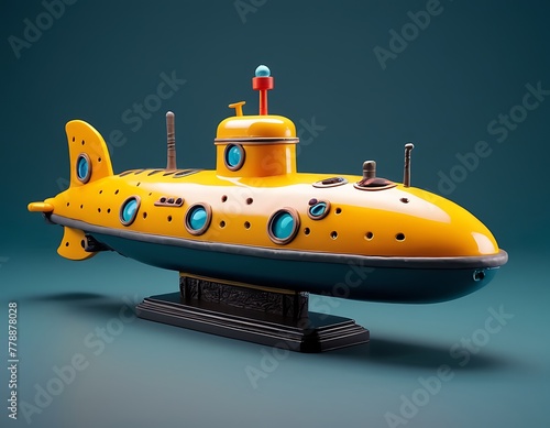 Vintage Yellow Submarine Model 3D render