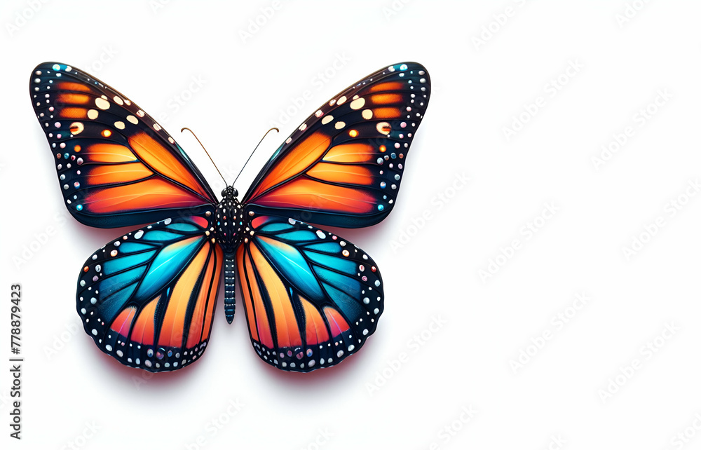 Fototapeta premium A premium image of beautiful 3d Monarch Butterfly Isolated background, generative ai
