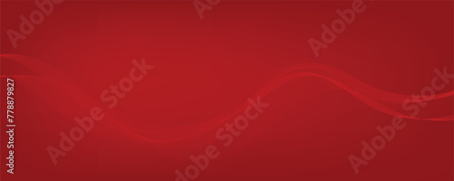 Vector abstract red background with dynamic red waves, lines and particles. 