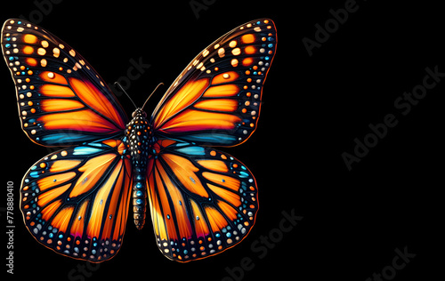 A premium image of beautiful 3d Monarch Butterfly Isolated background  generative ai