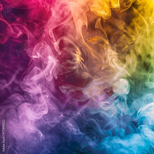 A vibrant explosion of colorful smoke  a background that bursts with bright and lively hues  spreading in all directions