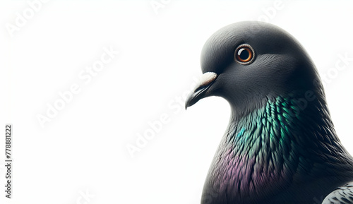 Full body pigeon dove bird isolated on blank white background, generative ai