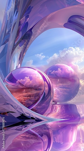 Surreal pastel landscapes in abstract fractal art