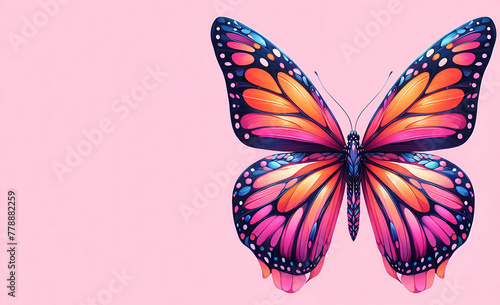 a premium image of beautiful 3d Monarch Butterfly Isolated background, generative ai
