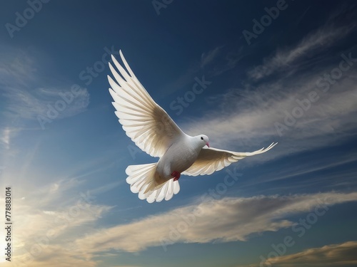 white dove flying in sky