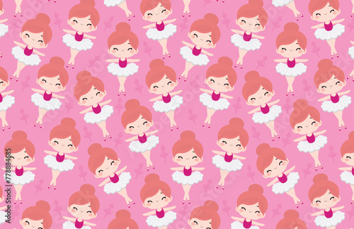 Cute ballerina adorable illustration, ballerina pattern