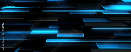 Black and black modern abstract squares background with dark background in blue striped in the style of futuristic chromatic waves, colorful minimalism pattern 