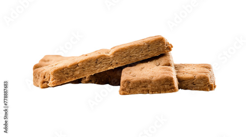 Dog biscuit isolated on a white backdrop 