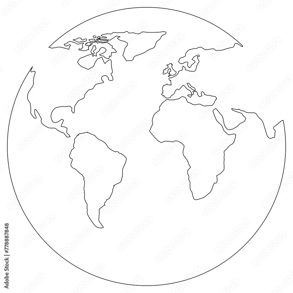 Fototapeta premium Earth globe outline.
