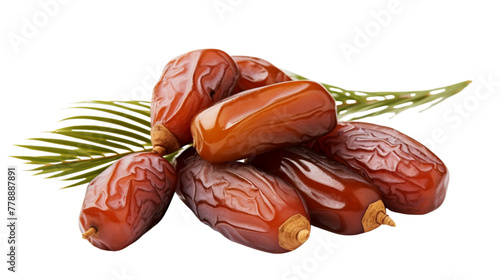 fresh and dry date palm fruit on whitebackground photo