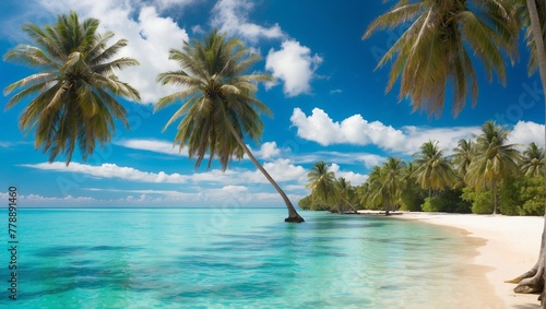 beach with palm trees