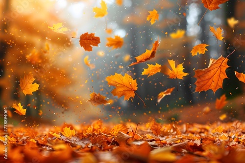 Swirling Leaves in the Autumn Air