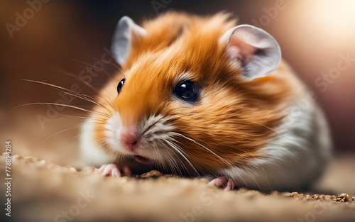 Macro centered photo of a hamster muzzle © julien.habis